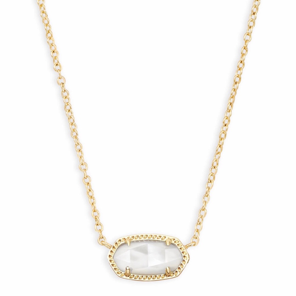 Gold Kendra Scott Pendant Necklace in Ivory Pearl
